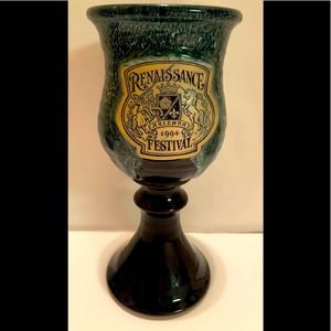 RENAISSANCE Festival ARIZONA COLLECTABLE CHALICE GOBLET Pottery 1994 Drinking.